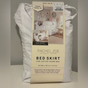 Rachel Zoe White Bed Skirt for Lofted Dorm Bed